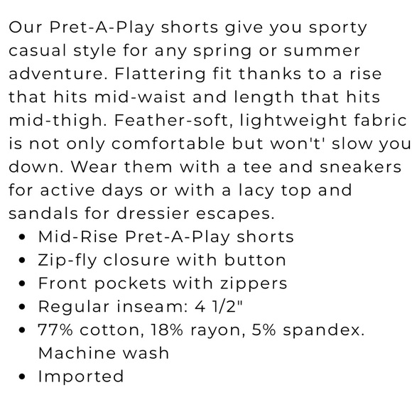 WHBM Mid-Rise Pret-A-Play Shorts - Picture 5 of 7